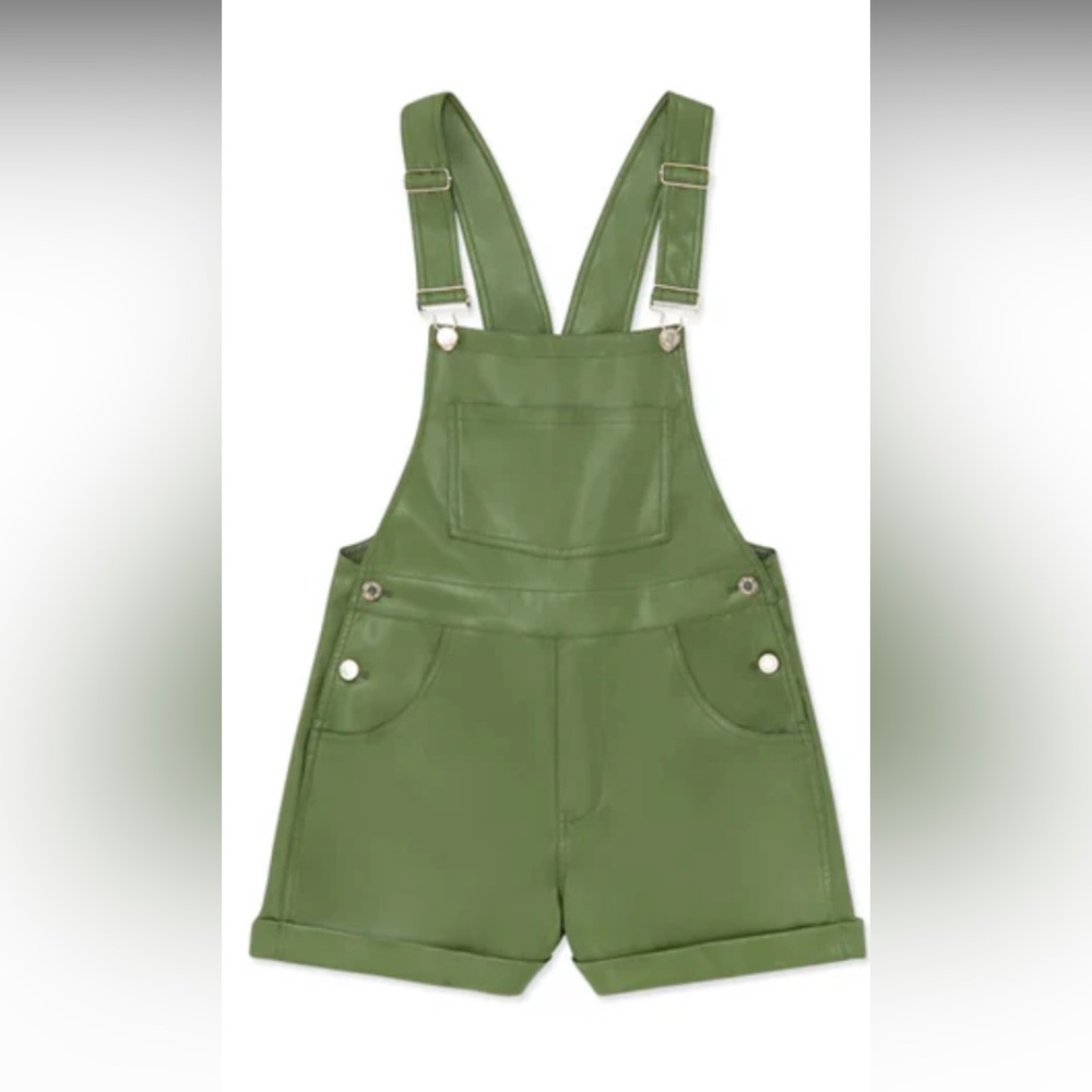 WEWOREWHAT BASIC VEGAN LEATHER SHORT OVERALL